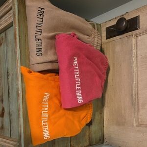 PrettyLittleThing Kids Joggers - Beige, Coral, and Orange